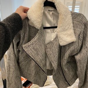 About us tweed jacket